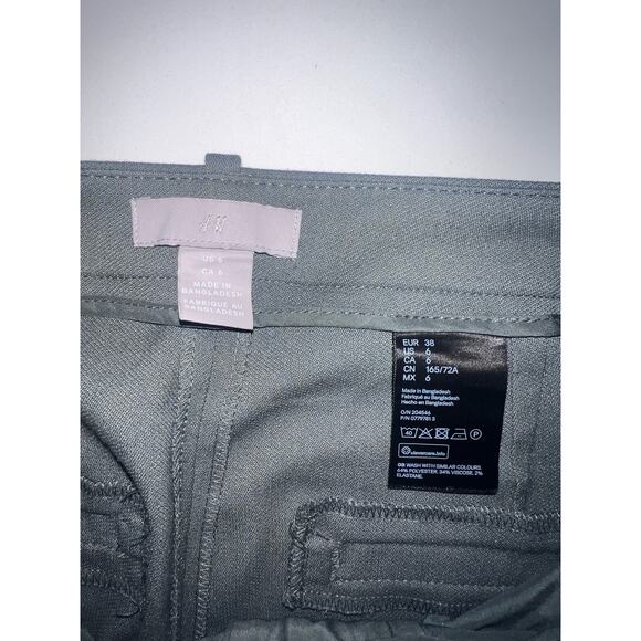H&M Women’s Flat Front Dress Pants Gray Green Size 6 EUC - Picture 7 of 10